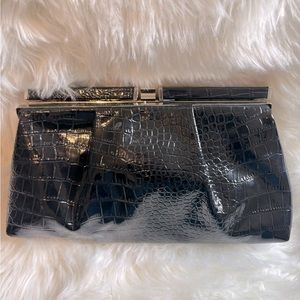 Avenue faux croc clutch pouch bag‎